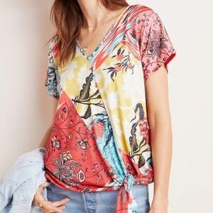 Anthropologie Aldomartins Charlize Tie Front Top